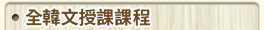 全韓文授課課程